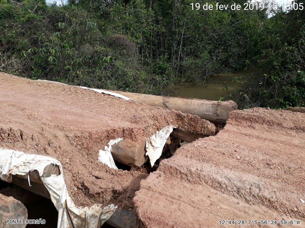 Três pontes danificadas pelas chuvas são interditadas; Tapurah decreta  situação de emergência