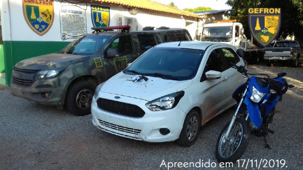 Gefron recupera dois veículos e uma motocicleta durante o fim de semana