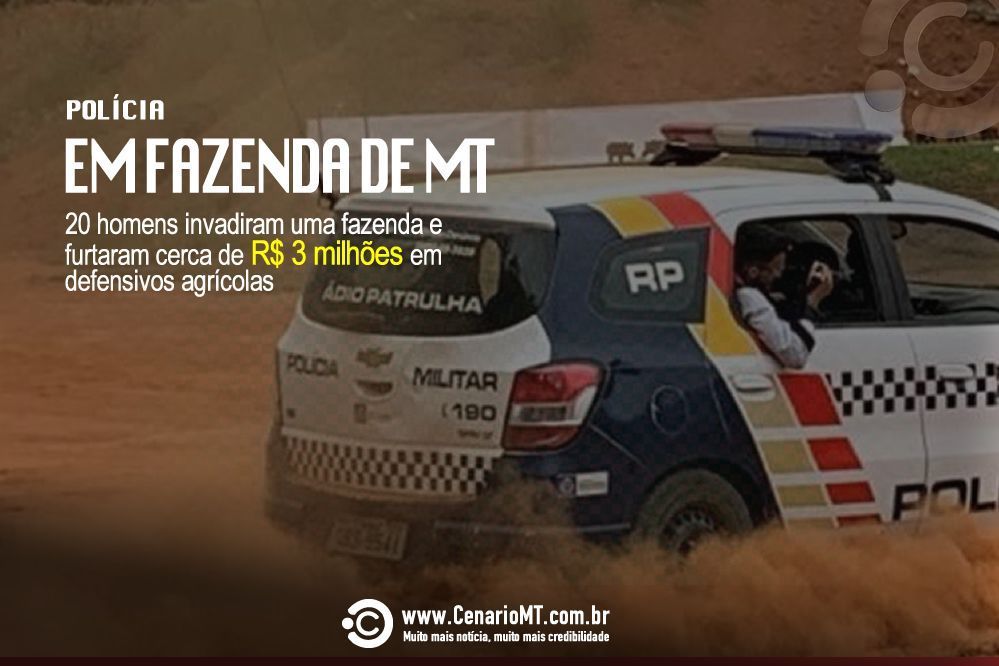 20 homens encapuzados invadem fazenda e roubam R$ 3 milhões em defensivos