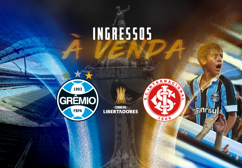 Libertadores: Ingressos para Grêmio x Internacional à venda nesta quinta-feira