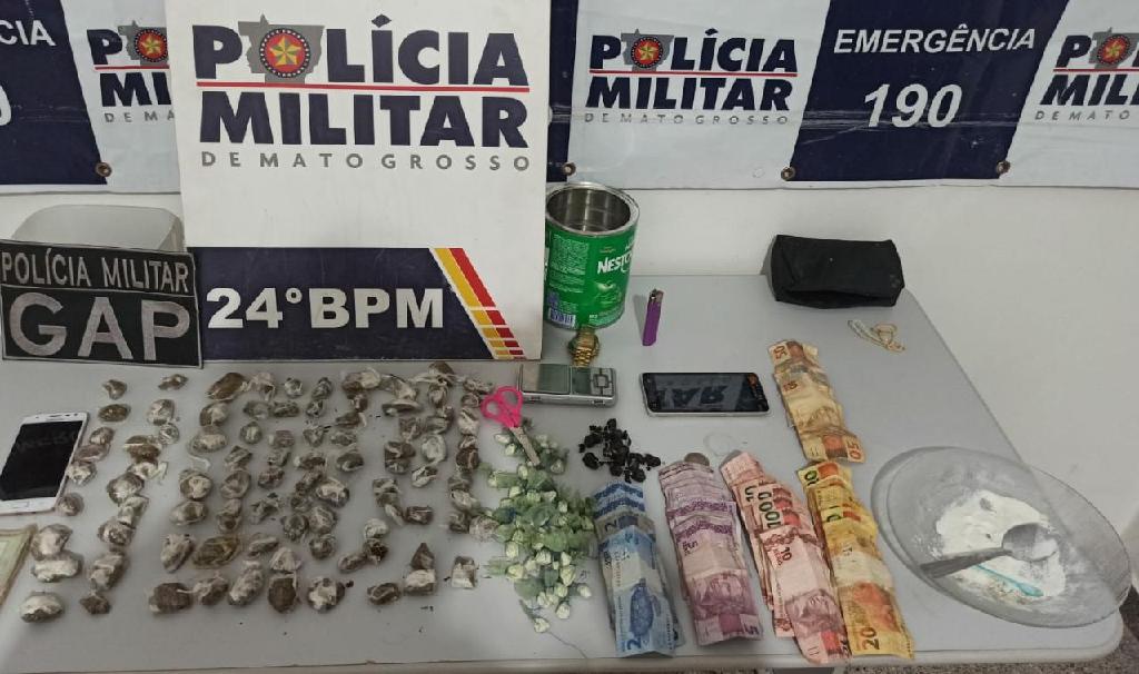 Em Cuiabá, PM apreende 156 porções de droga e três são conduzidos à delegacia