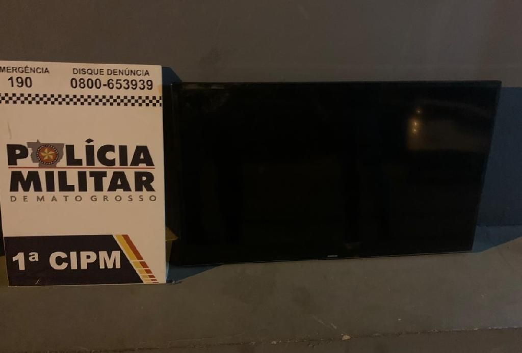 PM recupera televisão roubada de residência em Chapada dos Guimarães