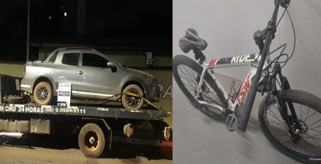 Caminhonete e bicicleta são recuperados em Rondonópolis