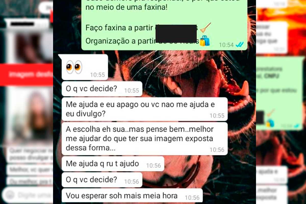 Prints mostram diarista de Lucas do Rio Verde sendo ameaçada com montagens