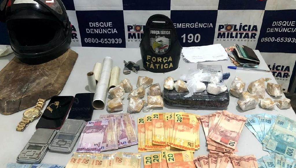 Traficantes são pegos com droga, dinheiro e arma de fogo em Mirassol D´Oeste