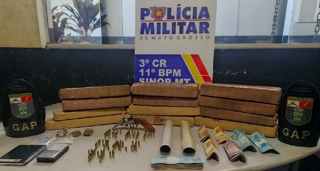 Casal membro de organização criminosa é pego com 12 tabletes de maconha em Sinop