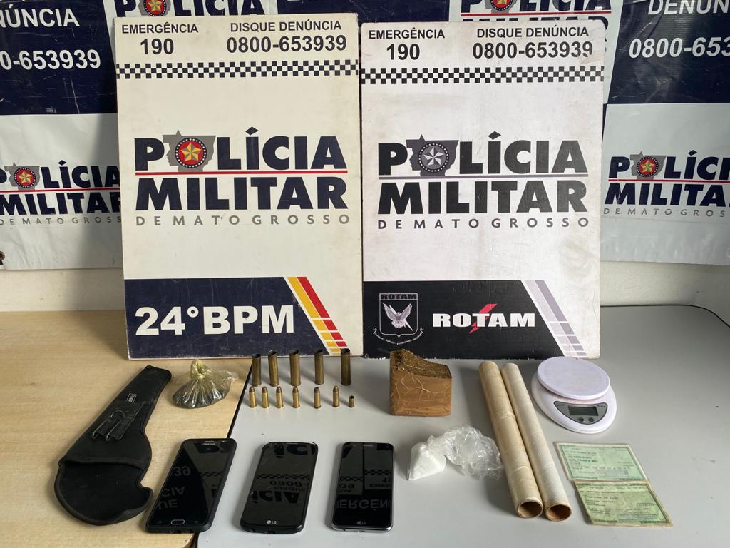 Rastreador de celular auxilia na apreensão de droga e munições em Cuiabá