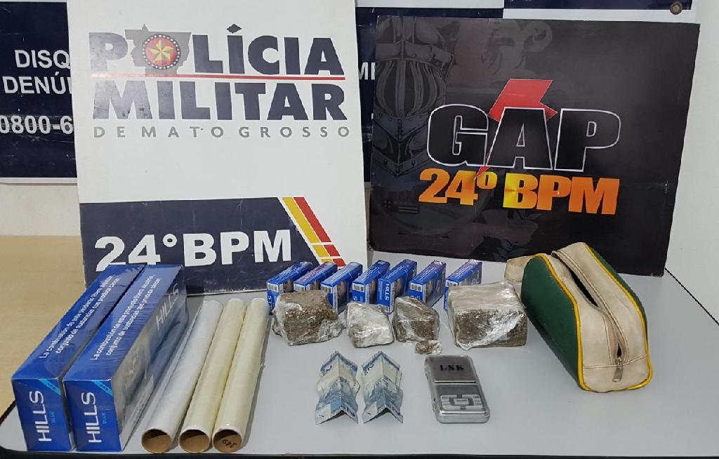 PM aborda suspeito empurrando motocicleta e descobre tráfico de droga em Cuiabá