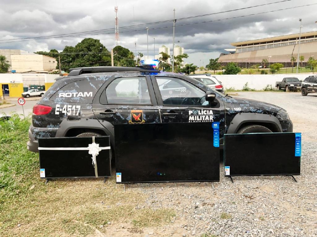 Rotam recupera televisores furtados de loja e prende mais três homens envolvidos no crime