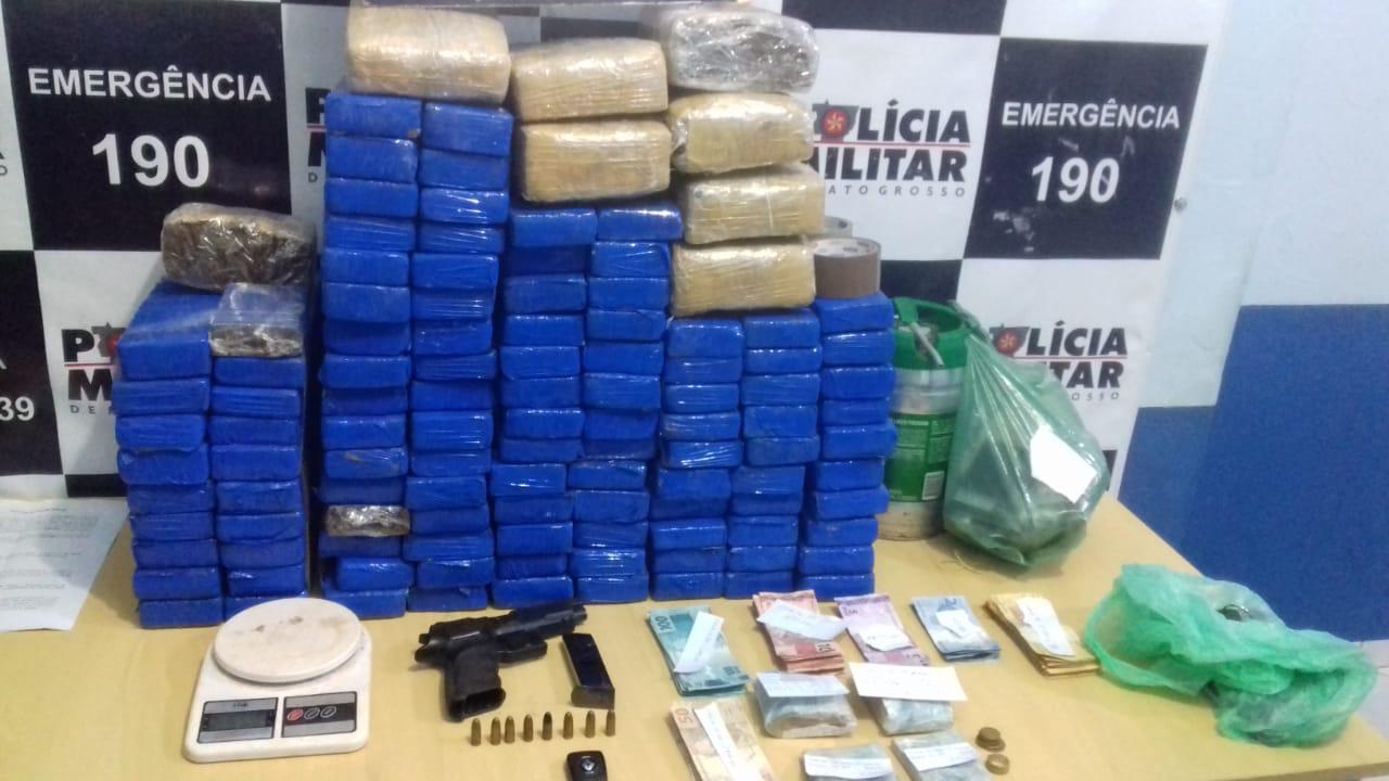 Polícia Militar apreende mais de 126 quilos de maconha em Tapurah e Itanhangá