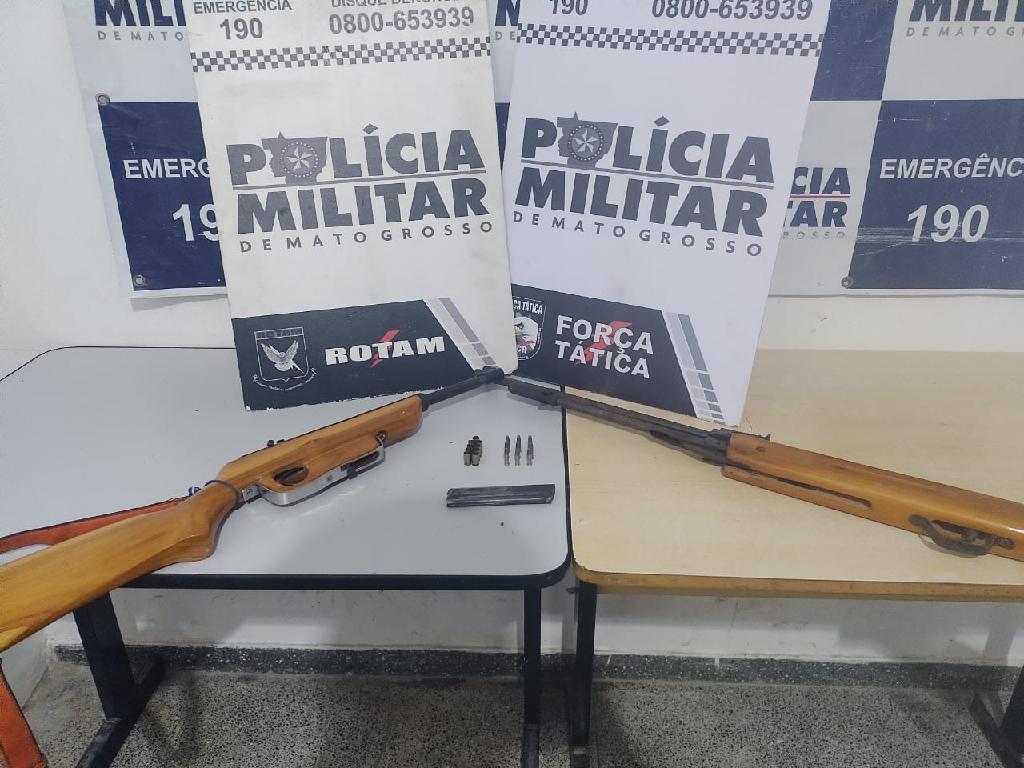 Denúncia auxilia na apreensão de espingardas pela equipe da Rotam
