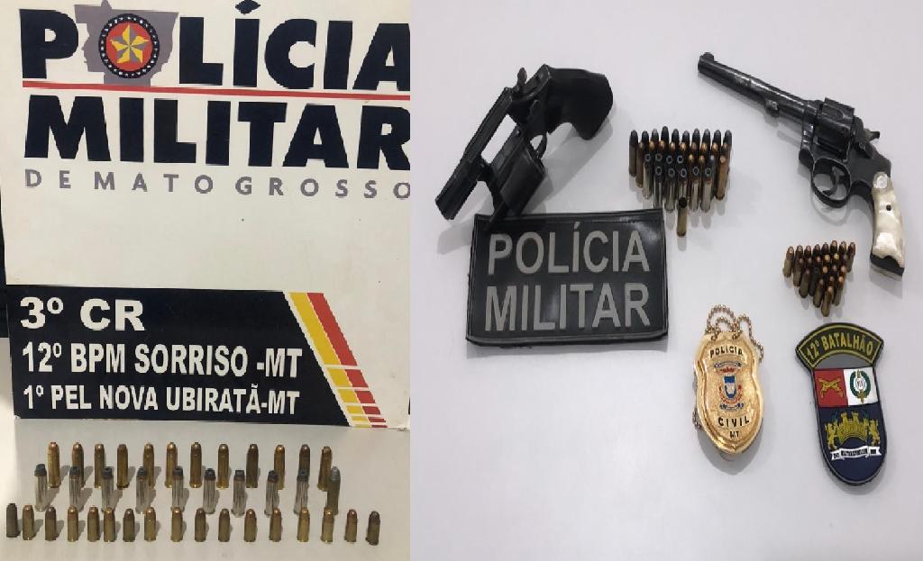 Homem ameaça ex-esposa e é preso com revólveres e 56 munições em Nova Ubiratã