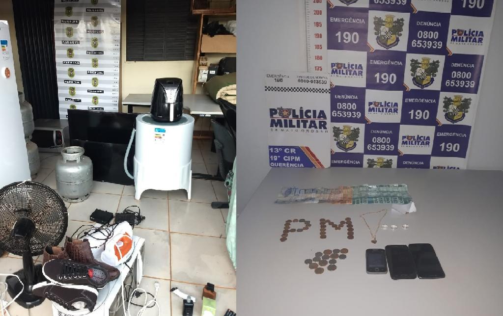Policiais recuperam produtos furtados de residência e prendem casal em flagrante