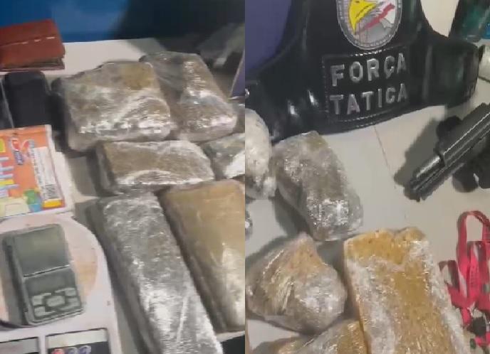Força Tática desmantela quadrilha e apreende droga e pistola no interior de MT