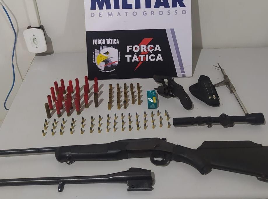Força Tática detém mulher depois de ameaçar marido e vizinhos com revólver em Tangará da Serra