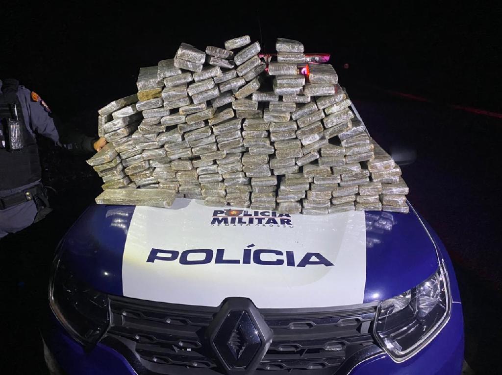 PM apreende 161 tabletes de maconha em área rural de Rondonópolis