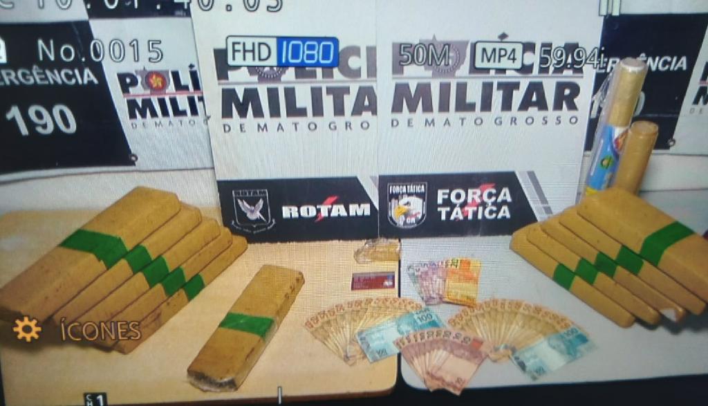 Homem foge ao ver viatura e é pego com 11 tabletes de maconha em Cuiabá