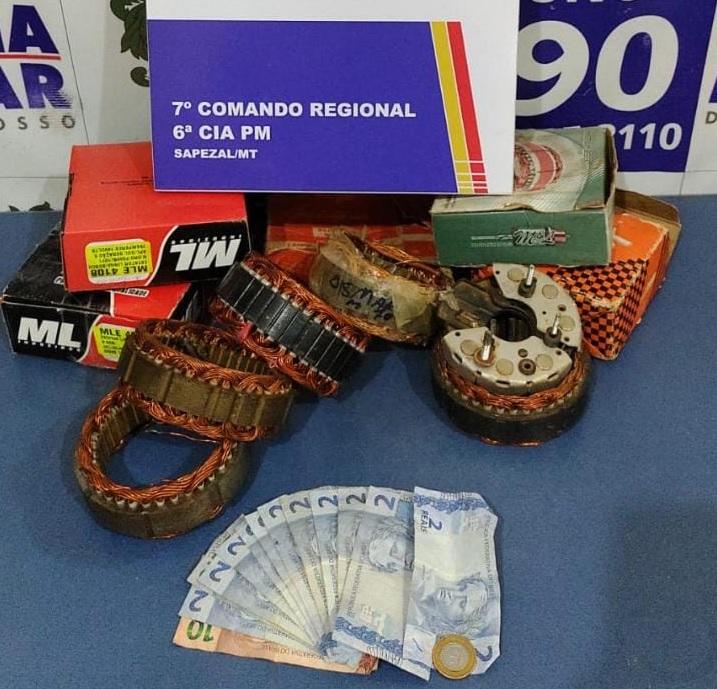 Policiais recuperam peças furtadas de auto elétrica em Sapezal
