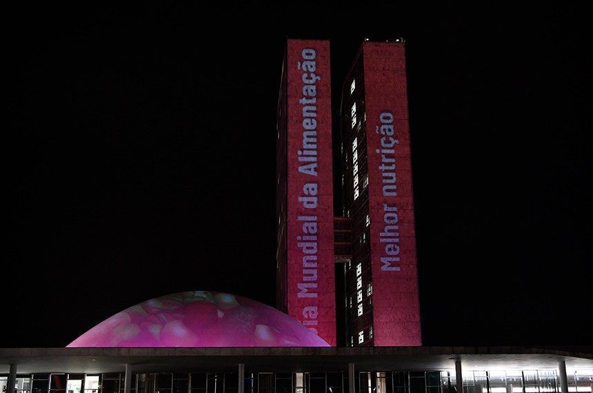 congresso recebe projecao de frases e imagens para destacar dia mundial da alimentacao