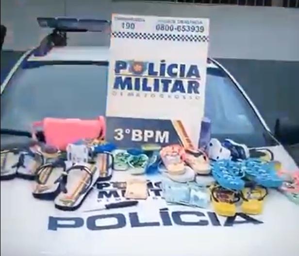 PM prende casal em flagrante e recupera  produtos furtados em supermercados