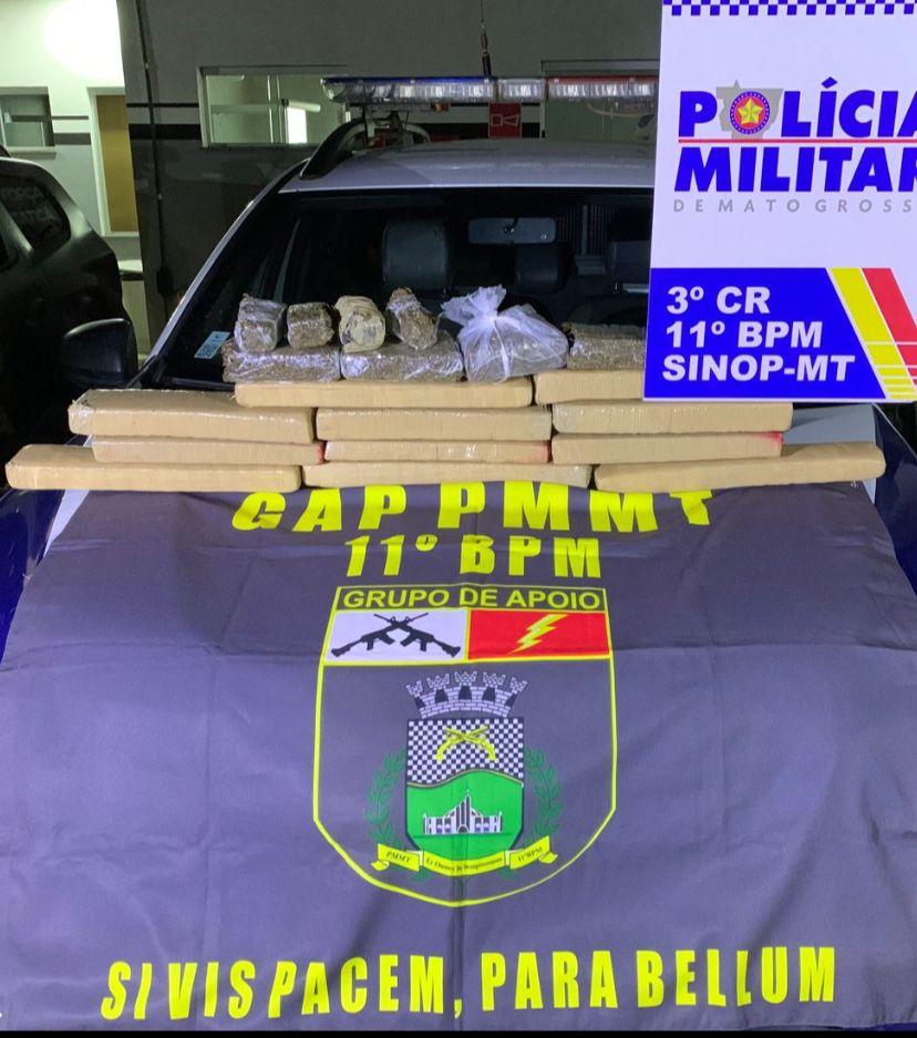 Homem é preso com 20 quilos  de ‘Supermaconha’ em Sinop