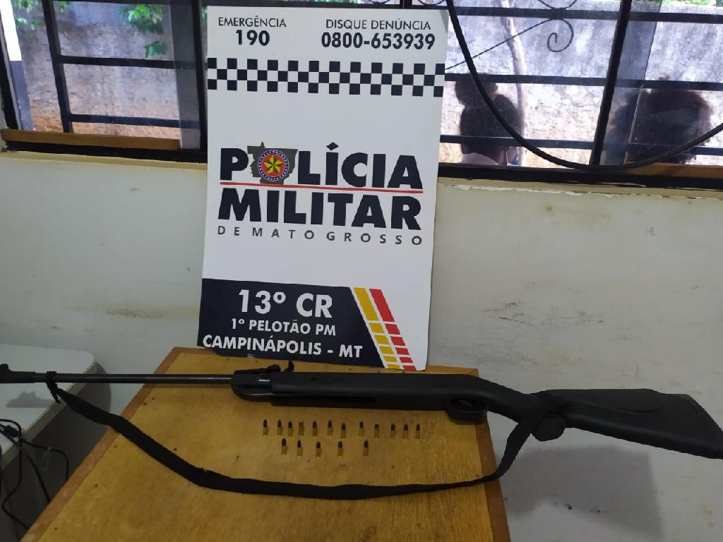 Homem é preso em flagrante por violência doméstica e porte ilegal de arma de fogo