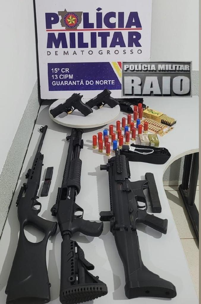 homem e preso com arsenal de armas e municoes em guaranta do norte