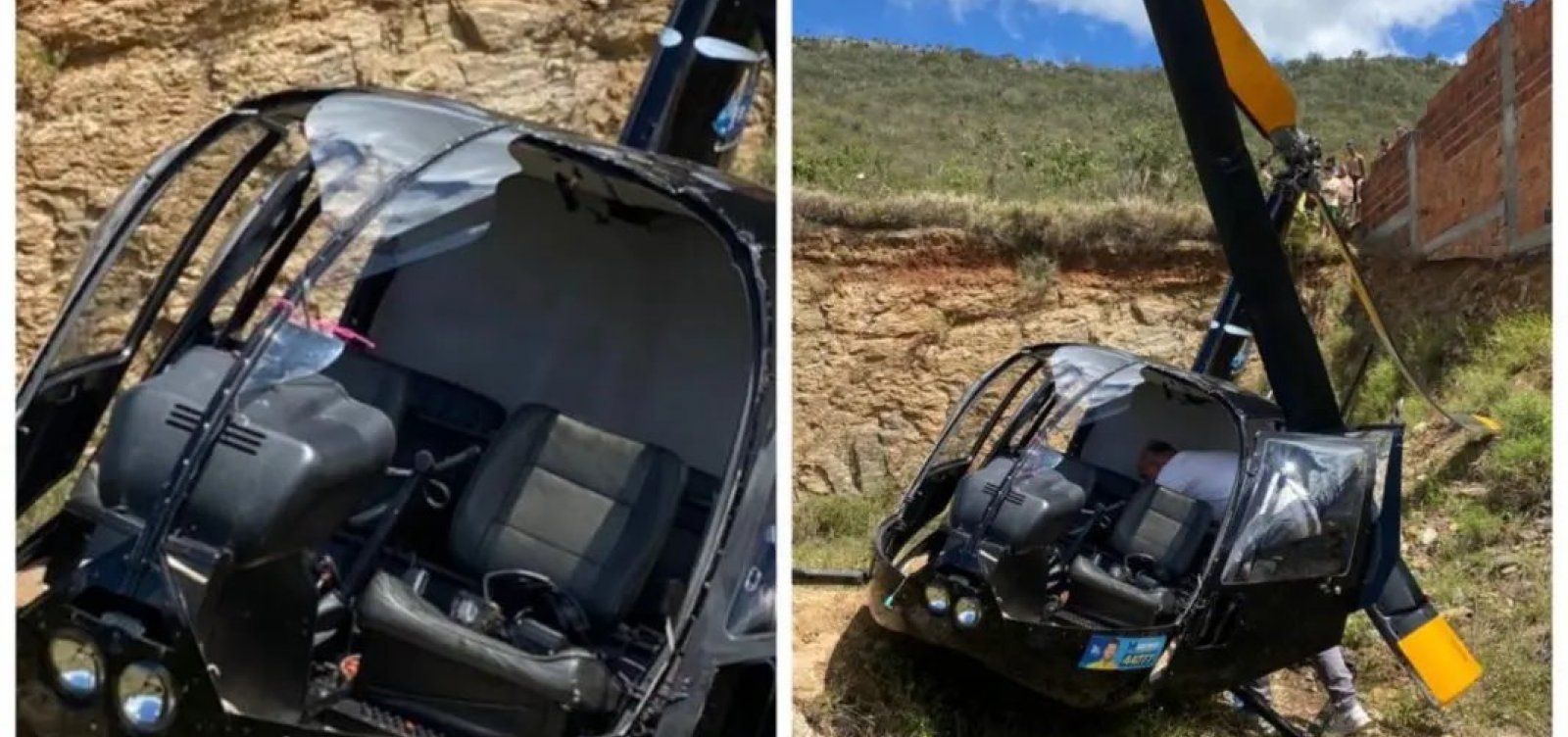 Helicóptero que transportava políticos cai na Bahia