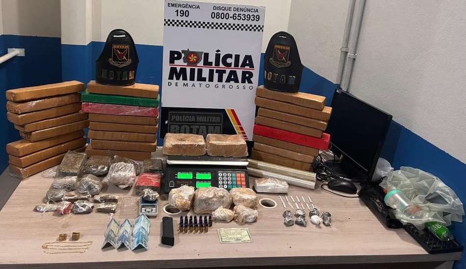 Rotam prende cinco membros de facção com cerca de 30 quilos de drogas em Lucas do Rio Verde