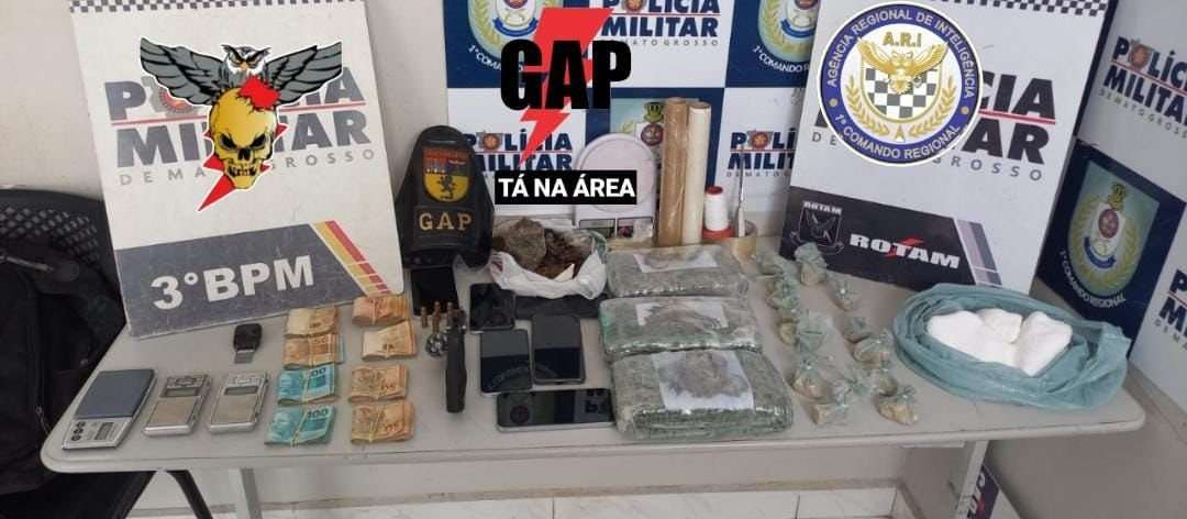 Polícia Militar prende casal com drogas e arma roubada em Cuiabá