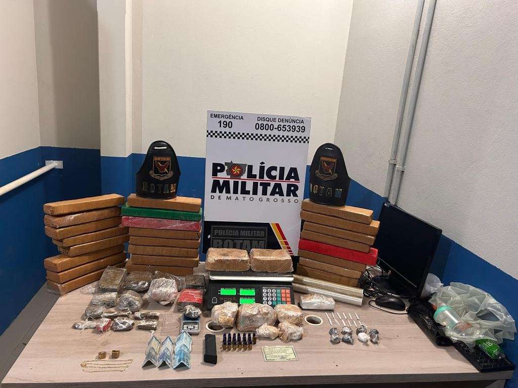 Rotam prende cinco membros de facção e spreende 30 quilos de drogas em Lucas do Rio Verde, Mato Grosso