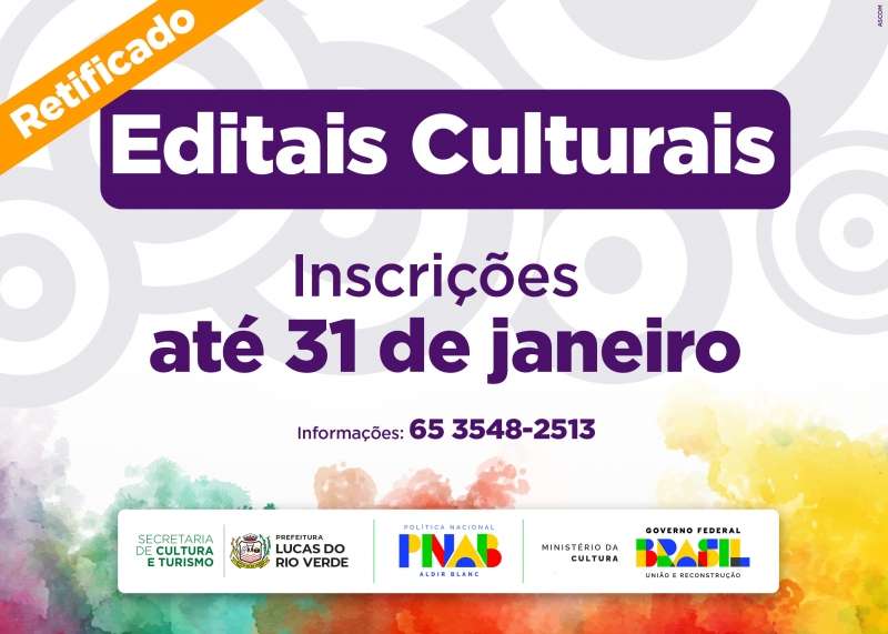 Prefeitura retifica editais de Ponto de Cultura e de Premiação para Agentes Culturais