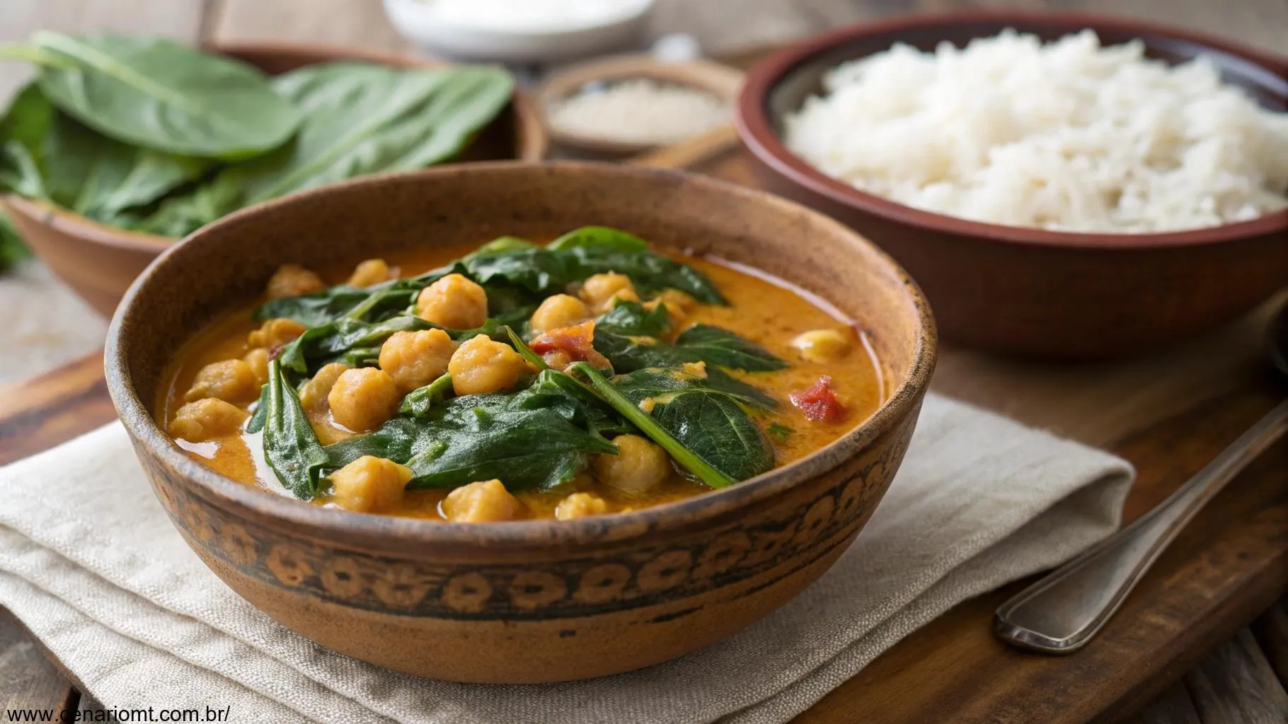 Curry de Grão-de-Bico e Espinafre: Uma Receita Vegana Deliciosa
