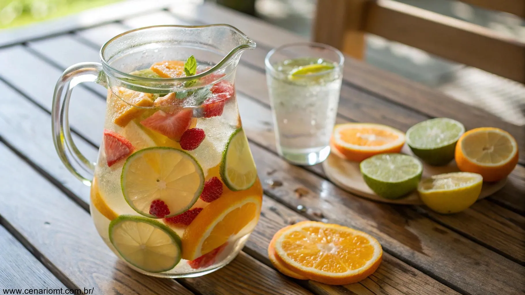 Receita Saudável de Água Saborizada com Frutas Cítricas