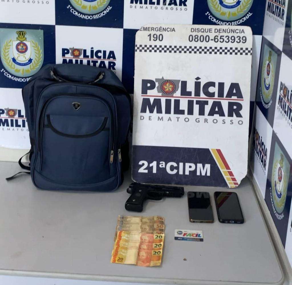 Dupla presa por roubo e ameaça no centro de Cuiabá