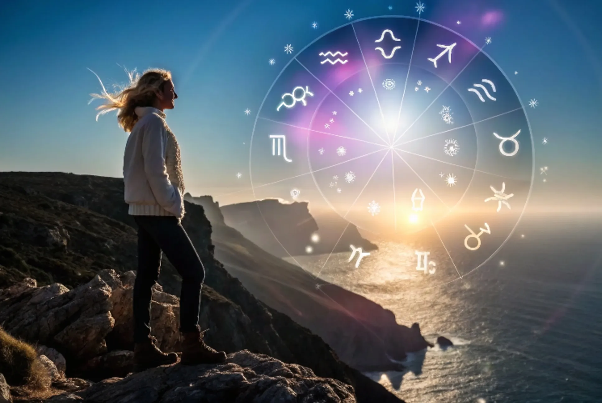 Signos, mulher olhando para o horizonte