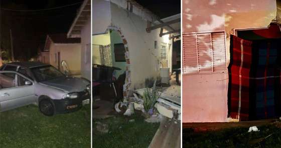 Carro desgovernado invade residência no PROHAB em Nova Mutum e motorista foge a pé 